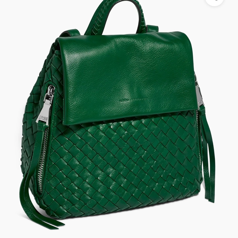 Aimee Kestenberg Green Woven Leather Backpack